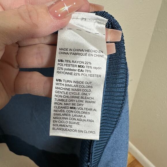 Chico's Woman's Open Drape Front Cardigan Size XL Blue Light Weight Soft - Picture 8 of 10